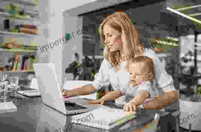 A Smiling Working Mother Holding Her Baby While Working On Her Laptop Ambition Factor: Rewriting The Story Of Working Mothers